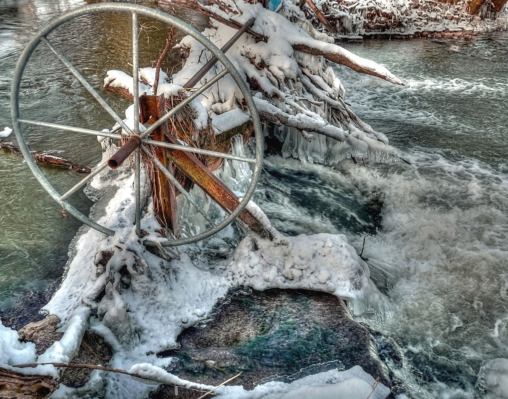 Winter Water Wheel