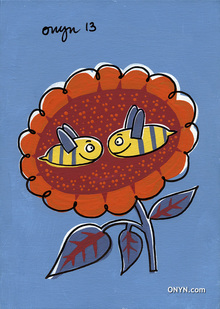 Bees in Flowers by Onyn