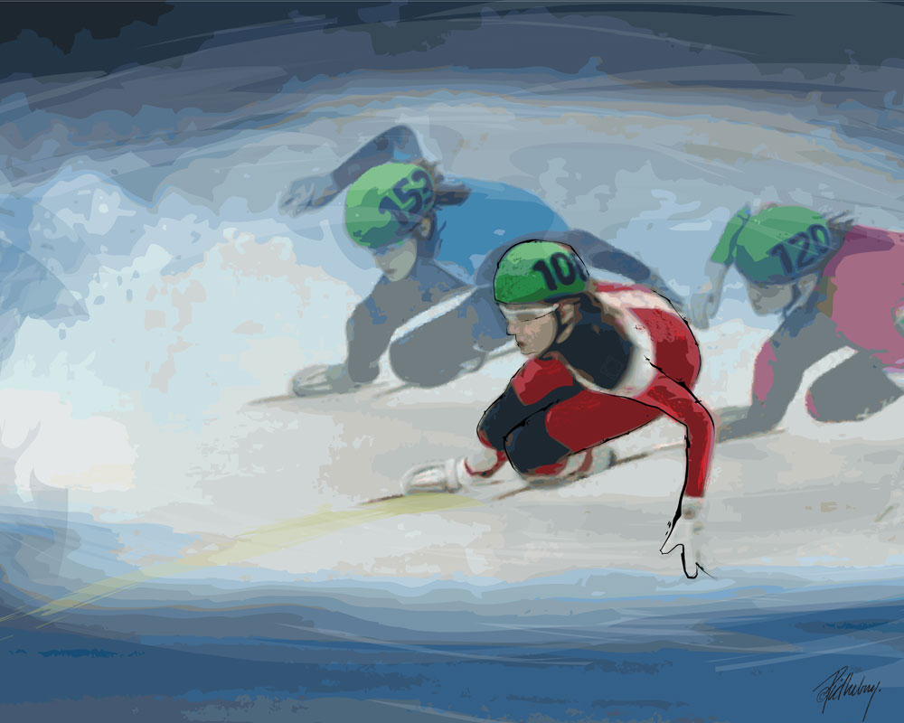 Speed Skaters by Donna Pidlubny